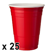 25 Stück Rote Becher (Red Cups 16 oz.)